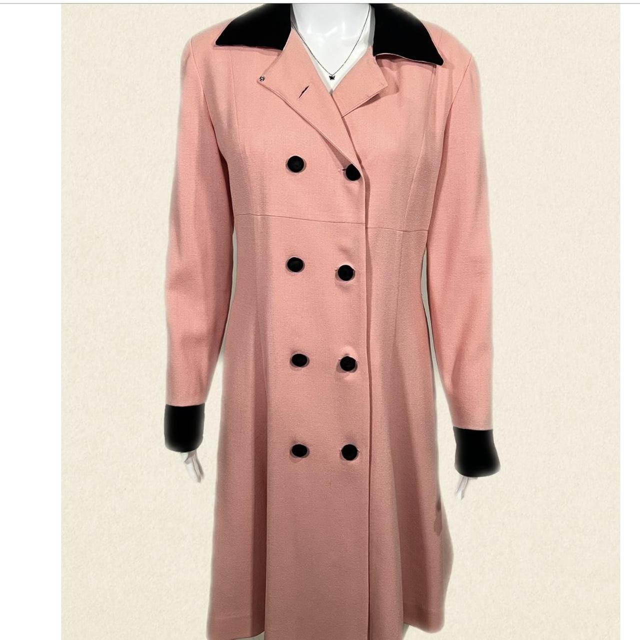 Pink & Black Button Coat This coat is so beautiful... - Depop
