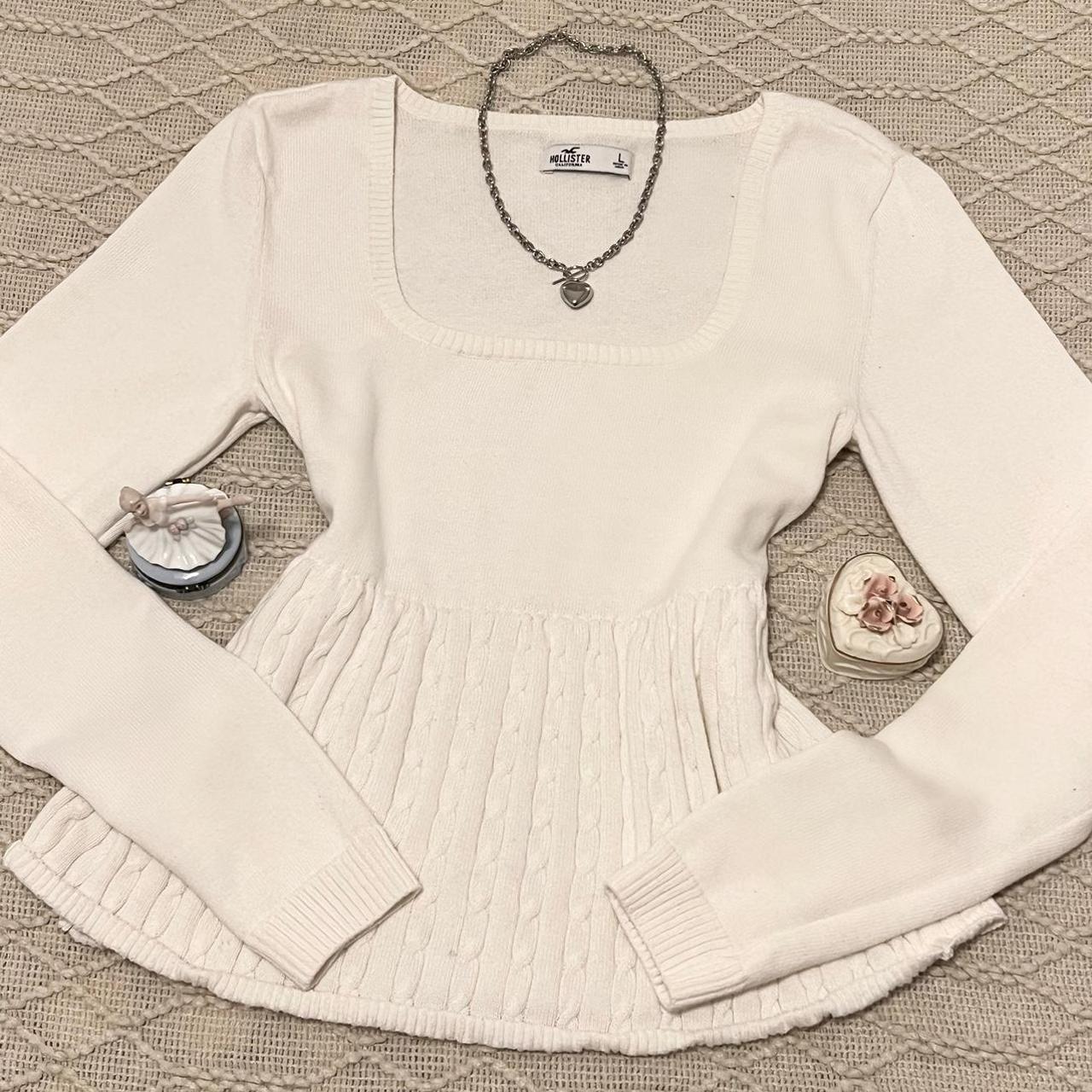 Hollister Co. Women's White Jumper | Depop