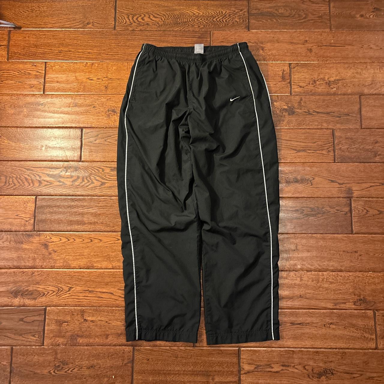 Y2k Vintage Nike Baggy Open Bottom Lined Track Pants Depop