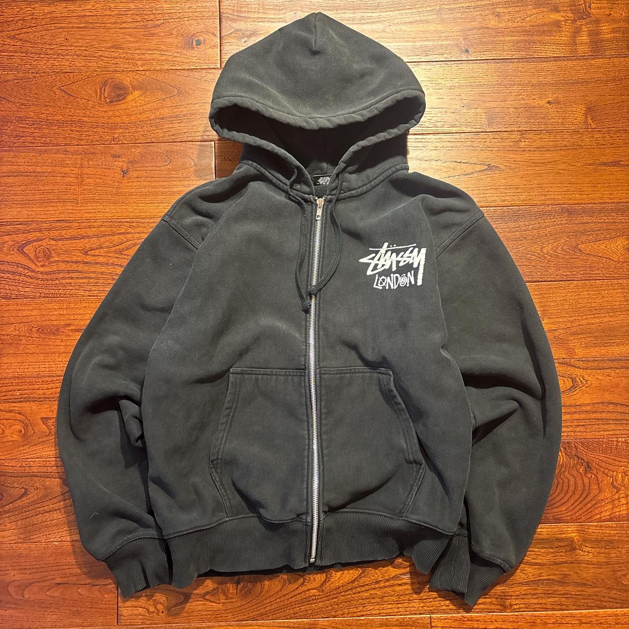 Stussy black SS Link zip up hoodie Brand new | Depop