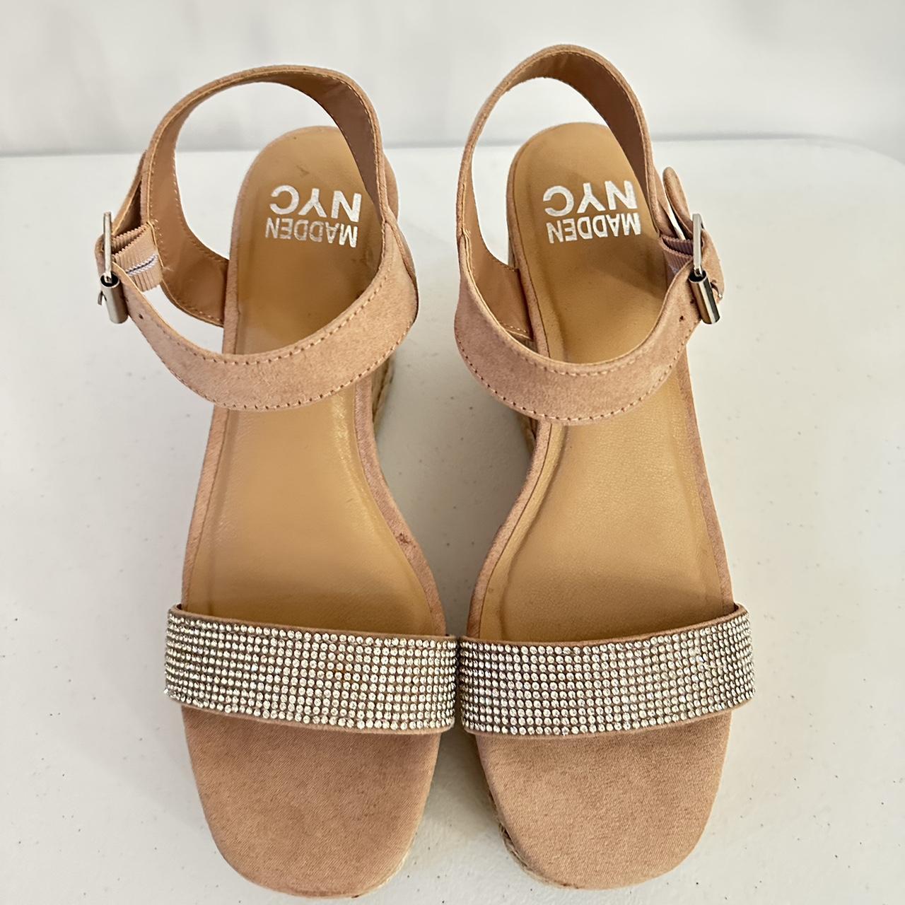 Madden NYC Women s Embellished Cork Wedges Sandals Depop