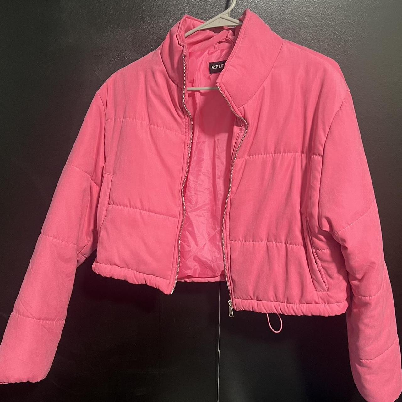 bubble gum pink cropped bomber size
