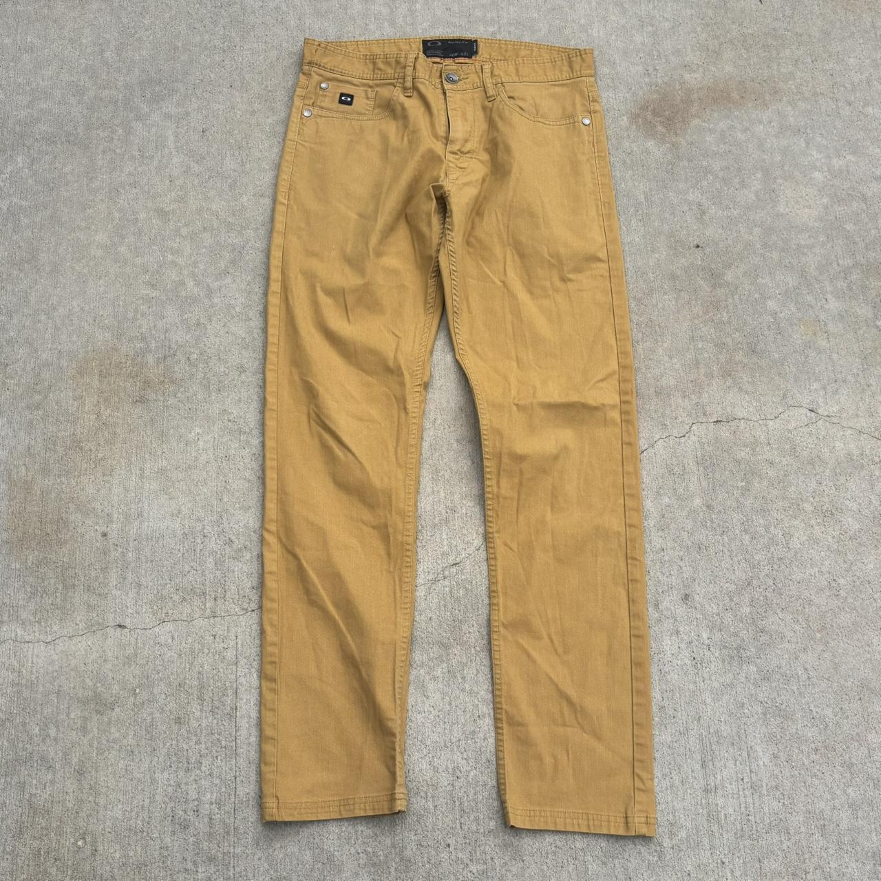 Yellow Tan Oakley Straight Leg Chino Golf Depop