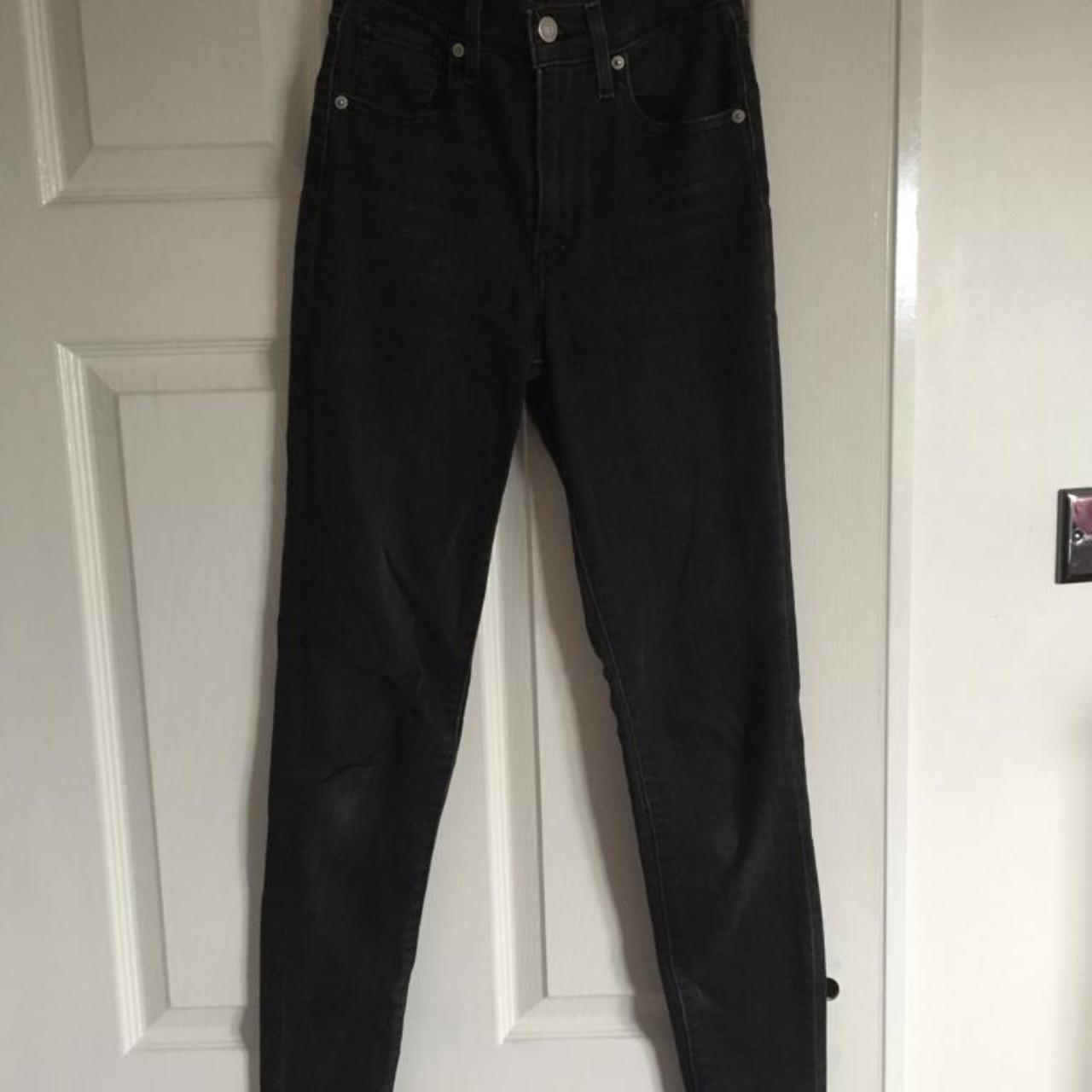 Used Levi jeans. Faded black jeans with additional... - Depop