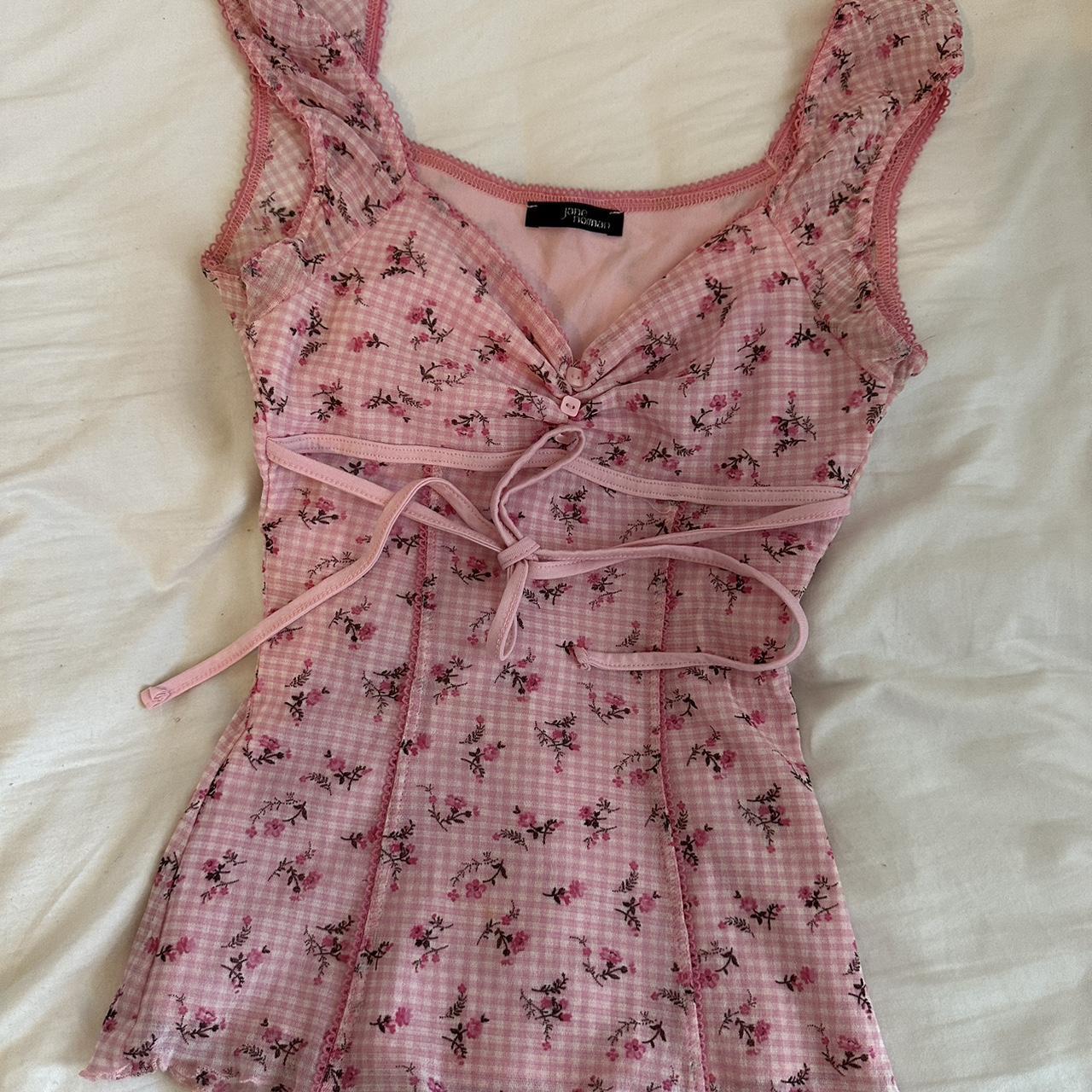 jane norman y2k milkmaid floral mesh double