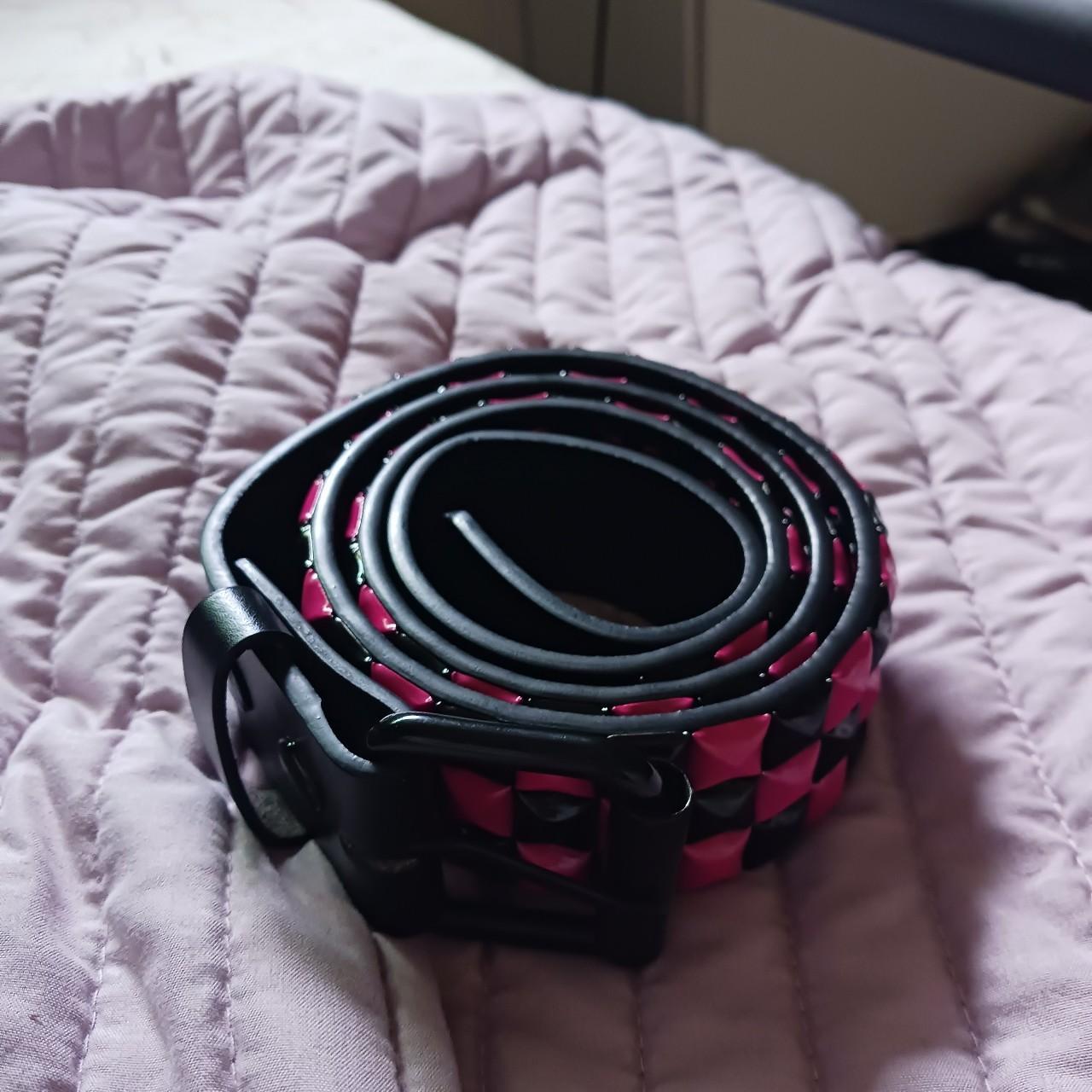Black and pink studded belt ⚠️Sold in home with dogs... Depop