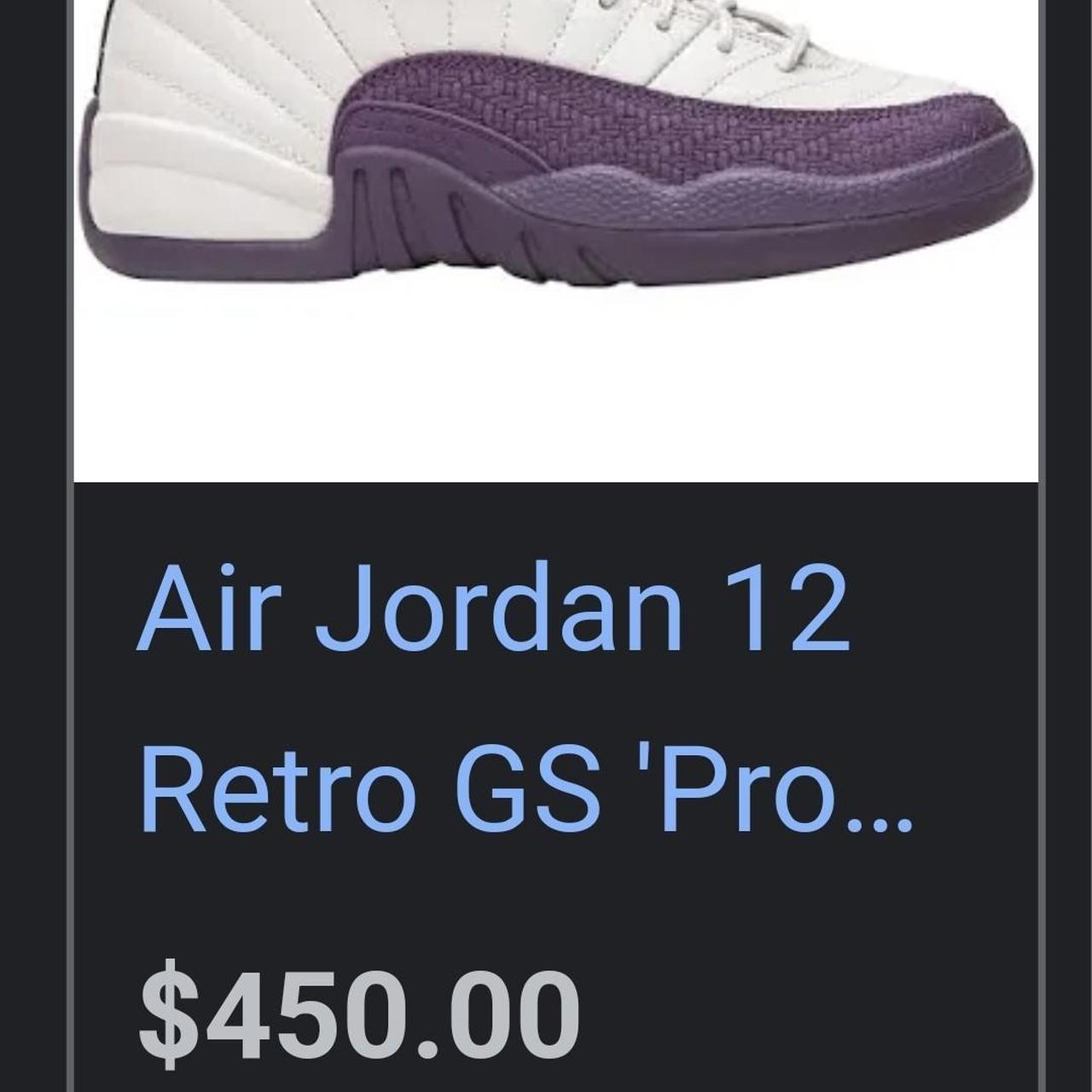 Air jordan 12 on sale gs pro purple