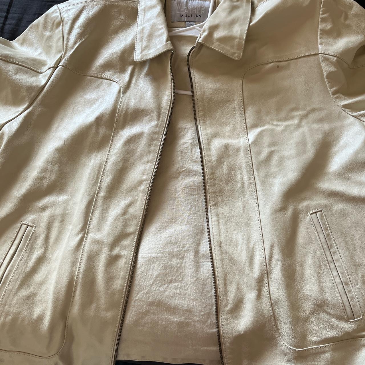 Wilson’s Leather Men's White Jacket | Depop