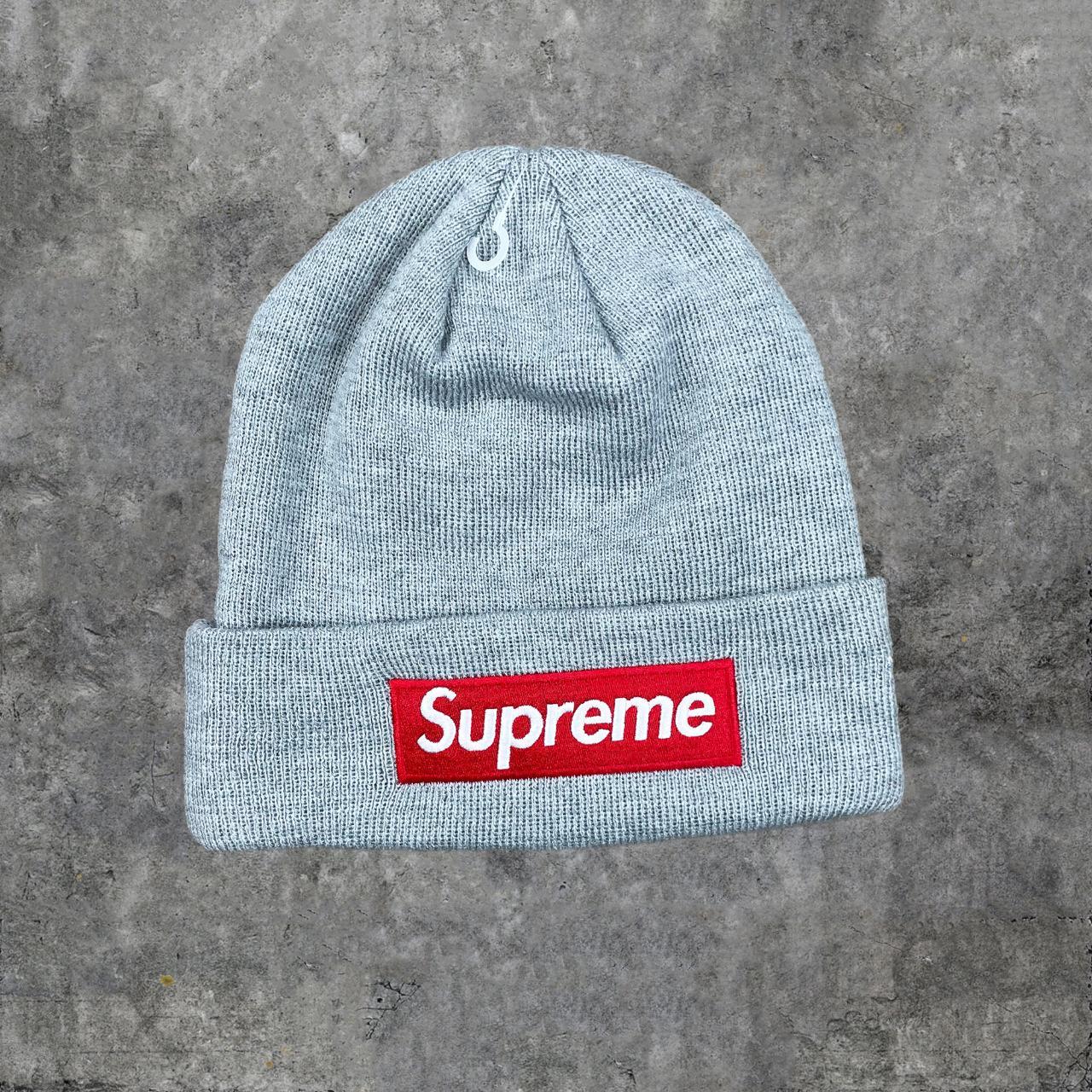 Supreme Men's Grey and Red Hat | Depop