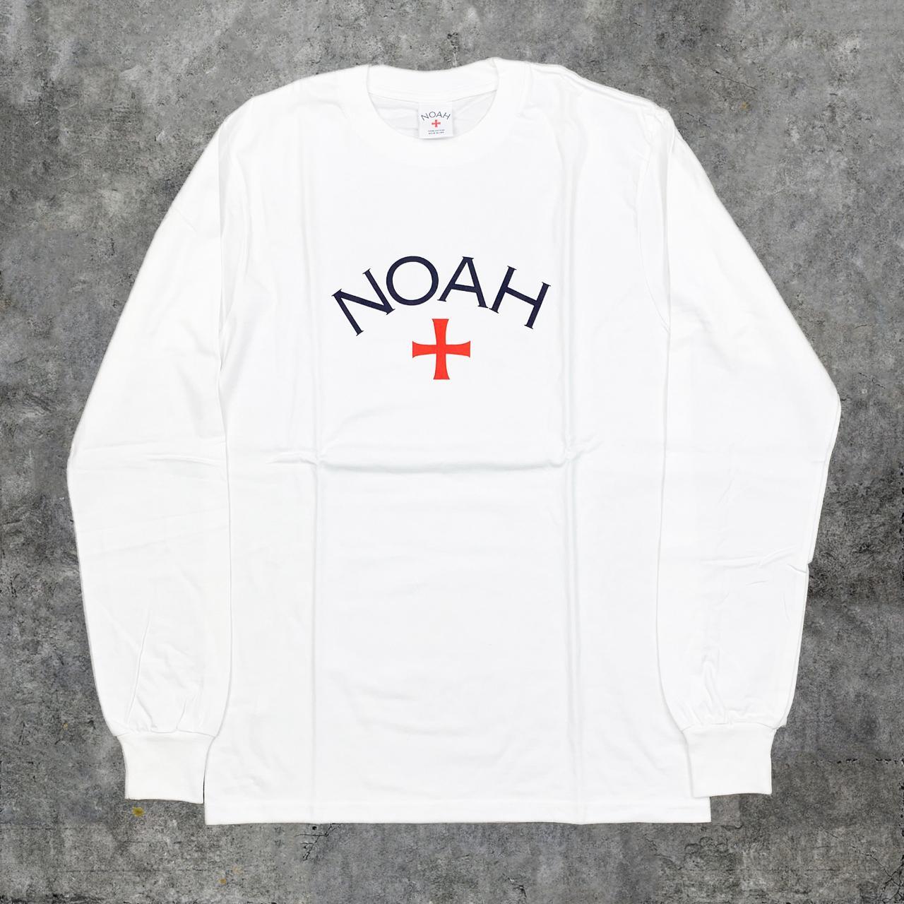 Noah NYC Core Logo White Long Sleeve T-shirt 🏆... - Depop