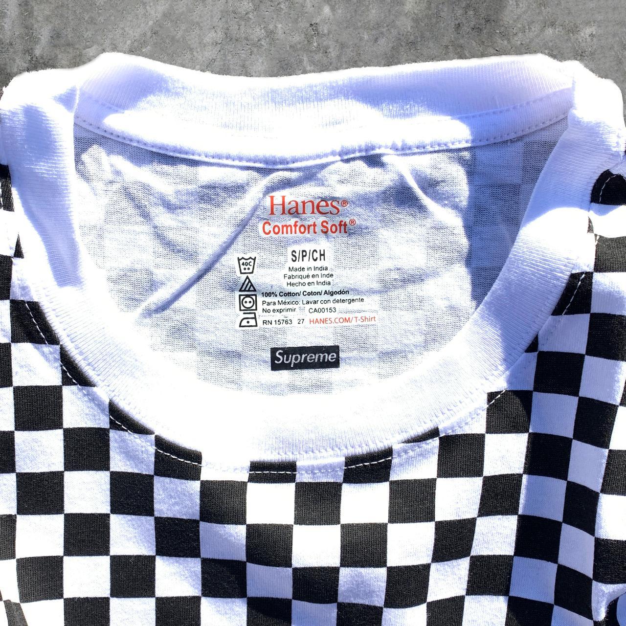 Supreme checkered outlet shirt hanes