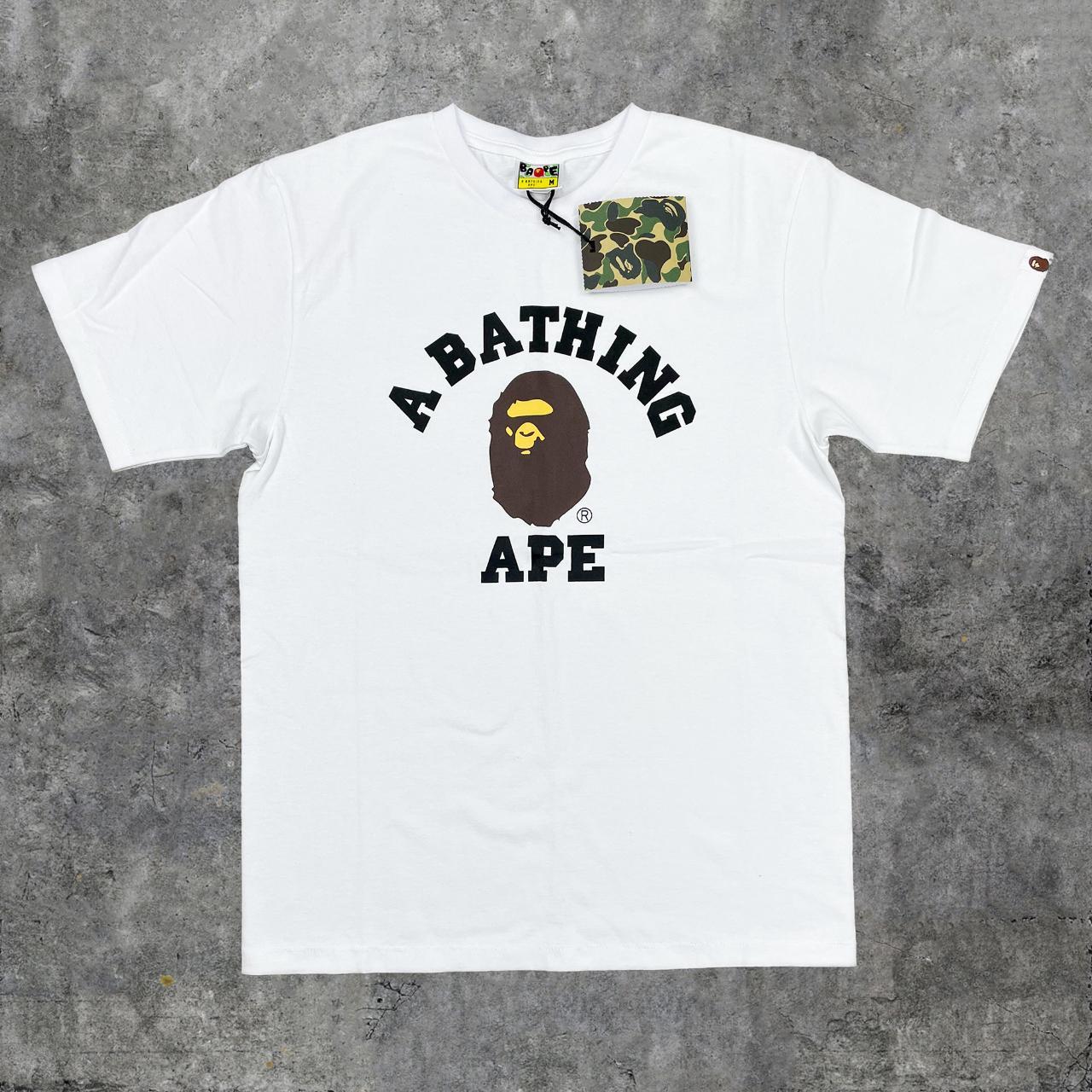 BAPE by A Bathing Ape College White T-shirt 🏆... - Depop
