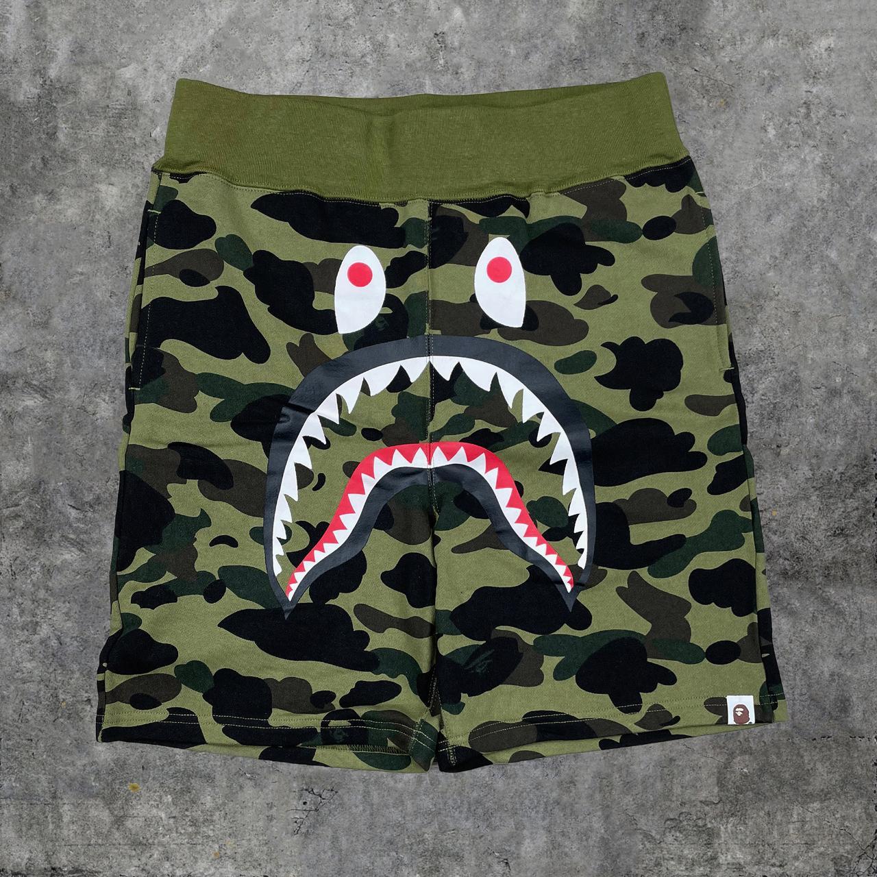 BAPE by A Bathing Ape Green Color Camo Shark Sweat... - Depop