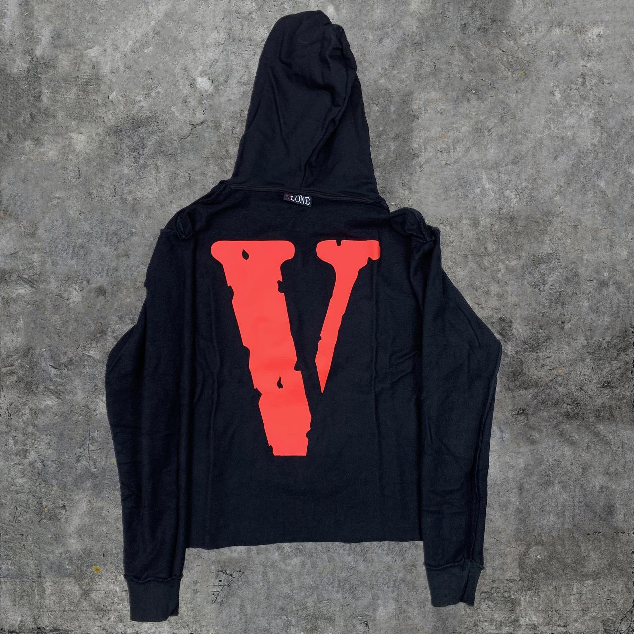 Vlone hoodie best sale black and red