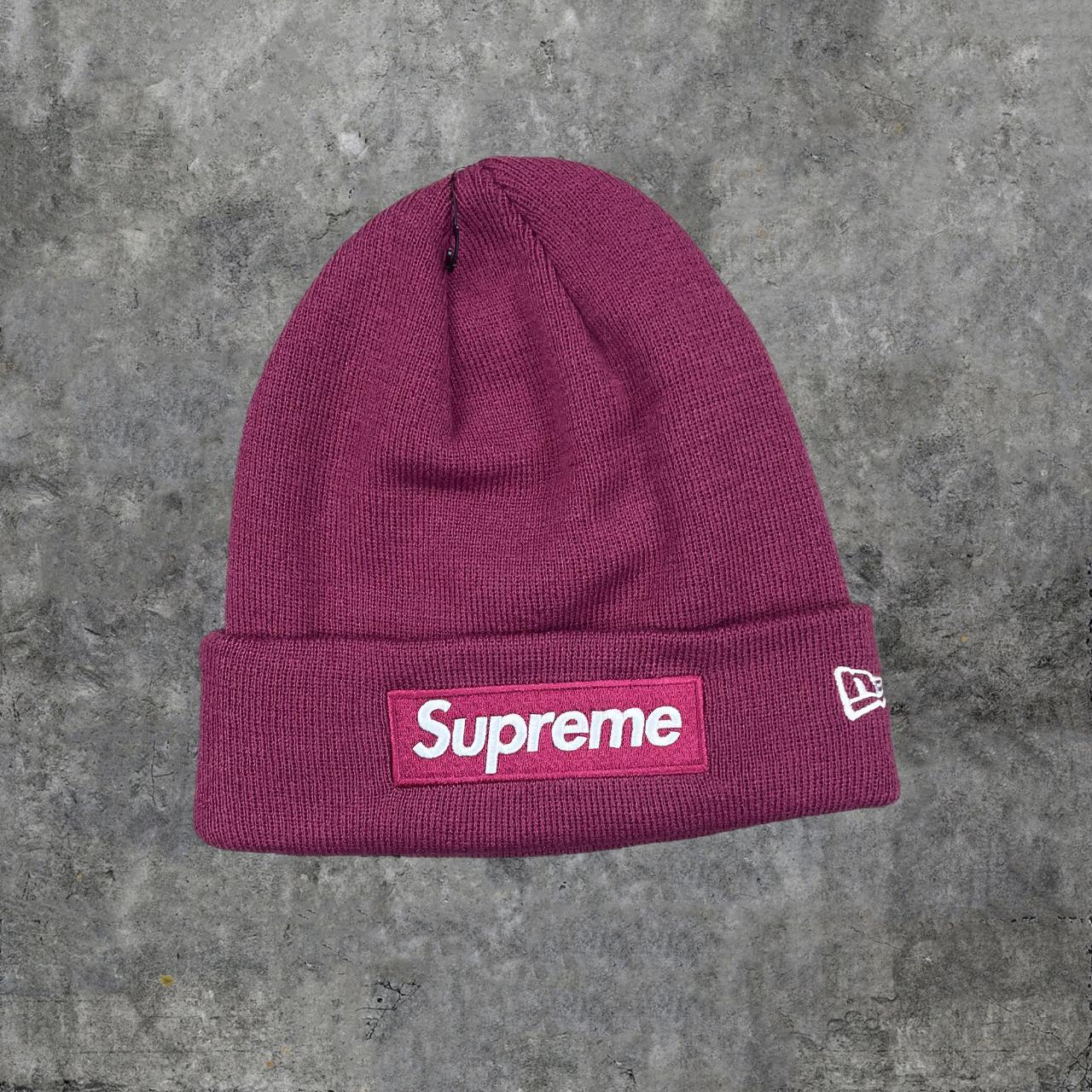 Supreme x New Era FW21 Box Logo Plum Beanie 🏆... - Depop