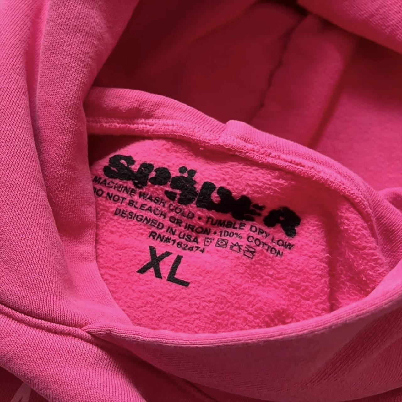 Sp5der P*NK Black & Pink Hoodie Sweatshirt | Spider... - Depop