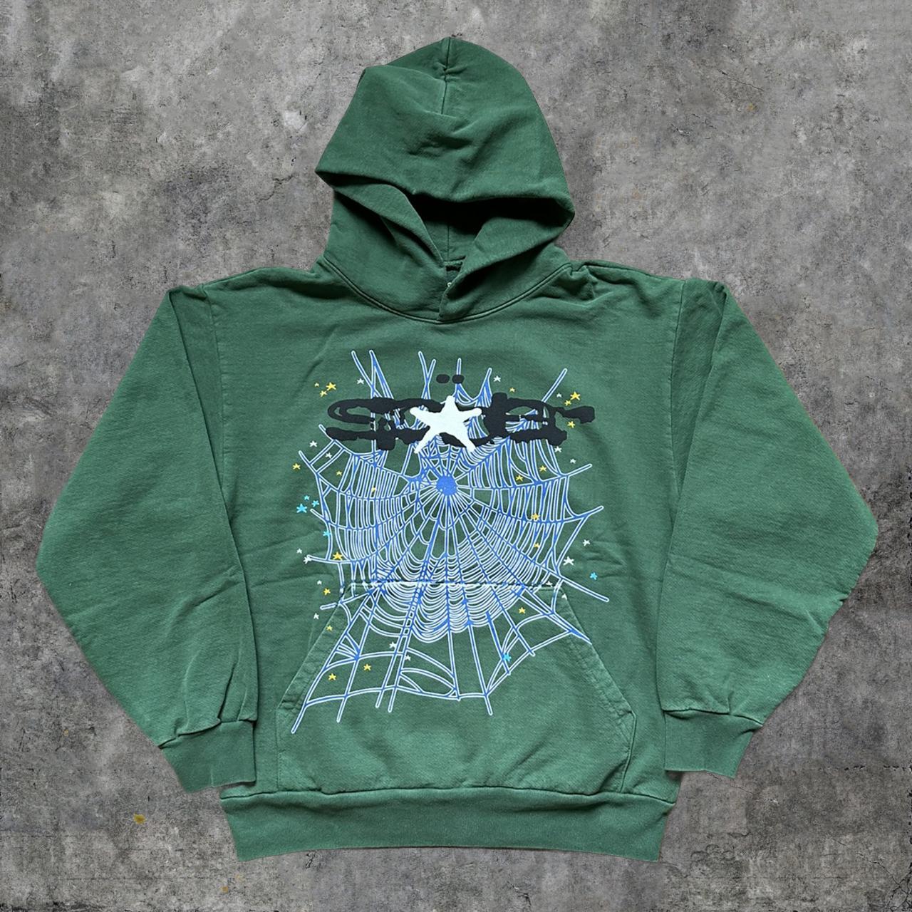 Sp5der Web Hunter Green Hoodie Sweatshirt | Spider... - Depop
