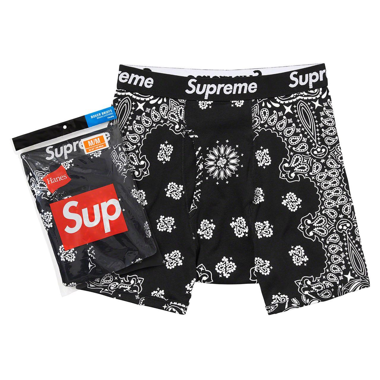 Supreme x Hanes Bandana Black Boxer Briefs