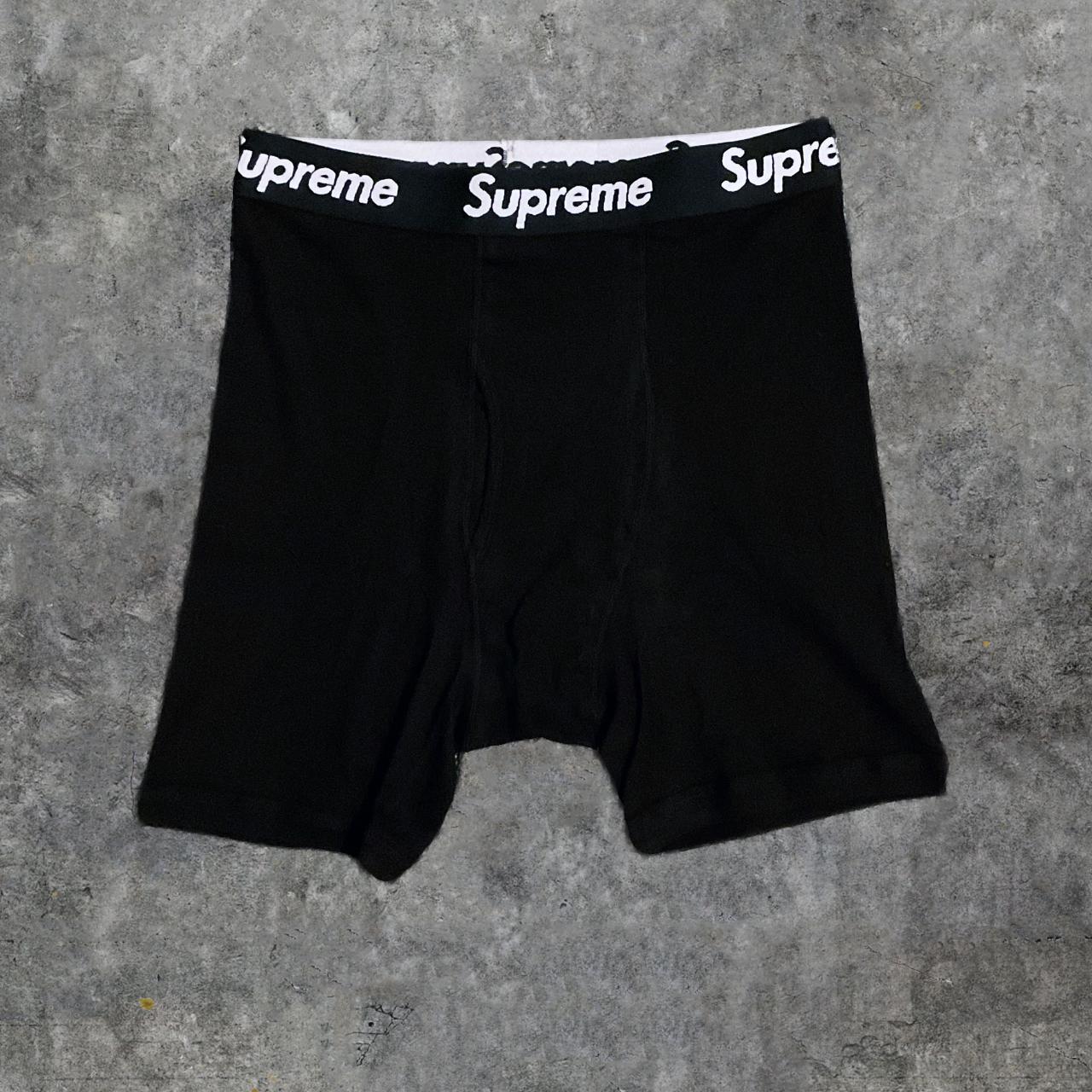 Supreme x Hanes Black Boxer Briefs Trusted Depop