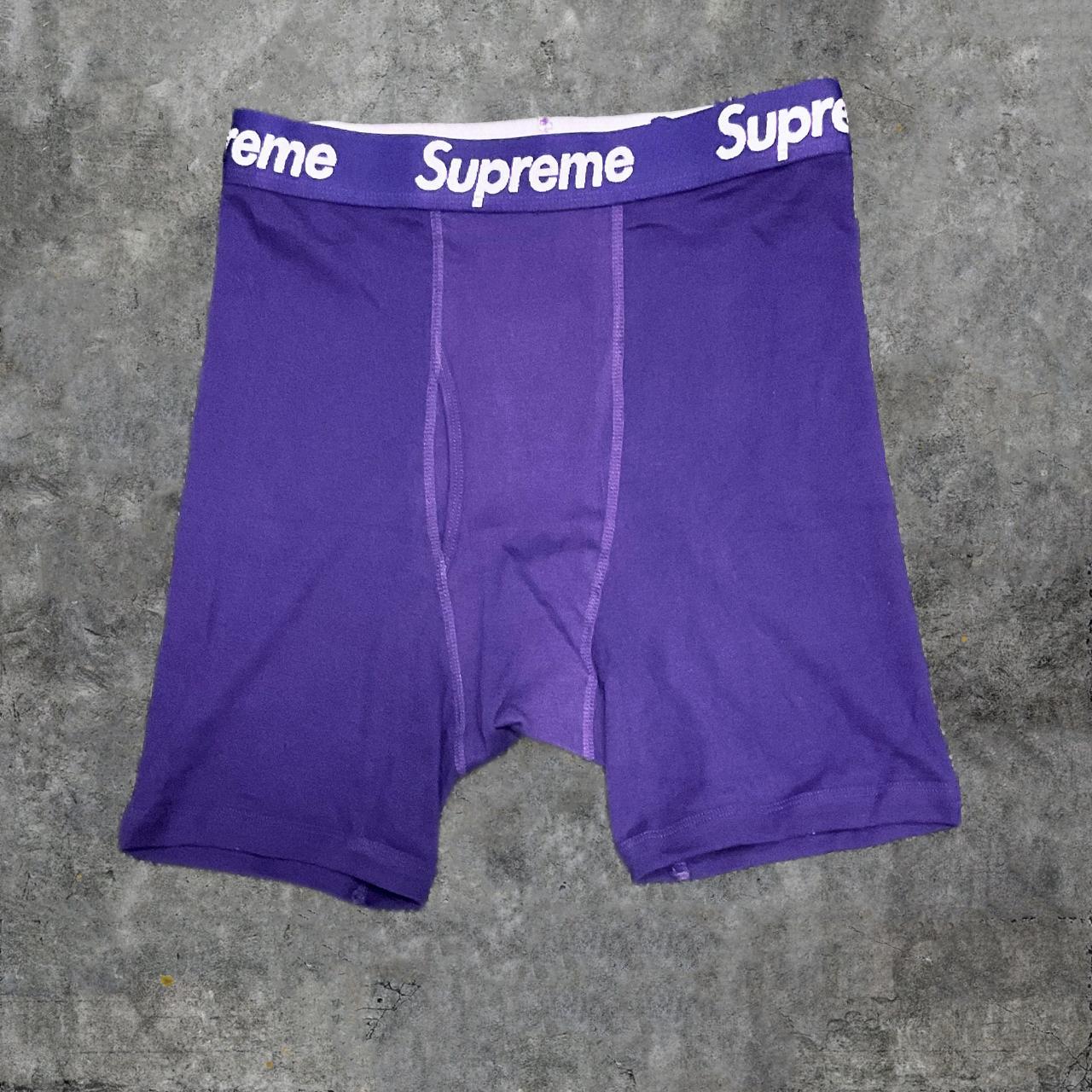 Supreme Men's Purple and White Boxers-and-briefs