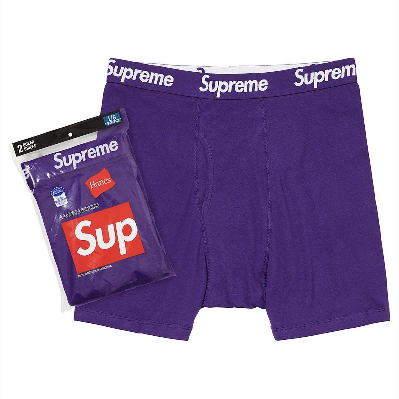 Supreme Men's Purple and White Boxers-and-briefs (2)