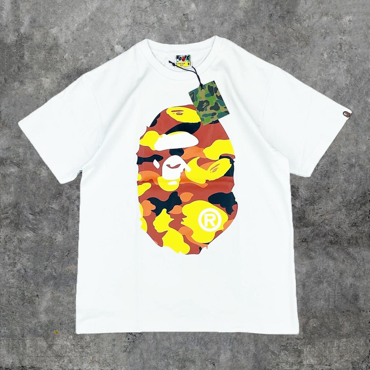 Orange camo best sale bape shirt