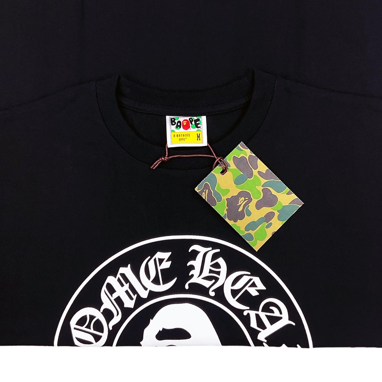 BAPE x Chrome Hearts Baby Milo T-shirt Black | A | Depop