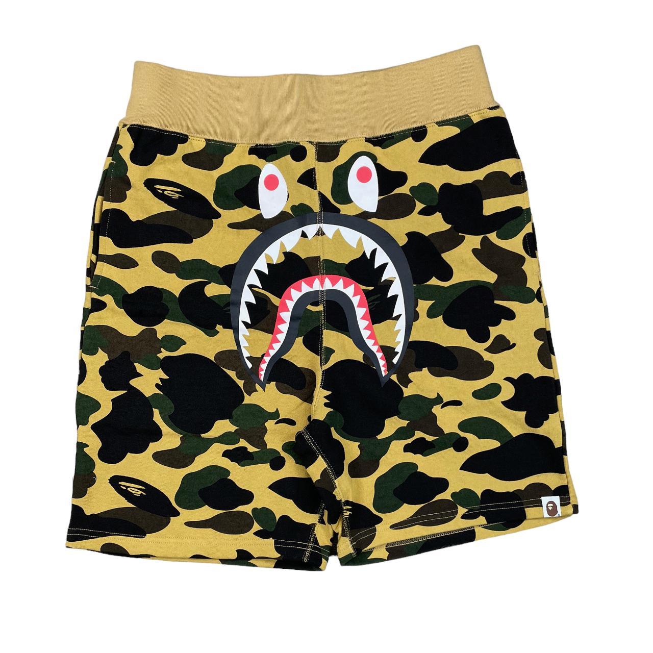 BAPE Color Camo Shark Sweat Shorts Yellow A