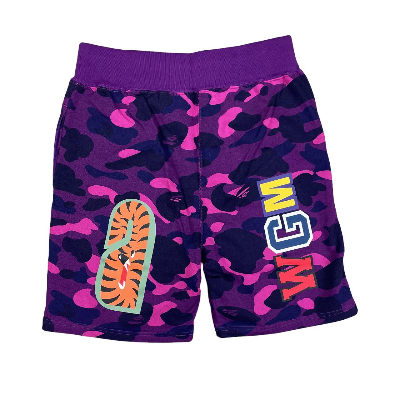 BAPE Color Camo Shark Sweat Shorts Purple A