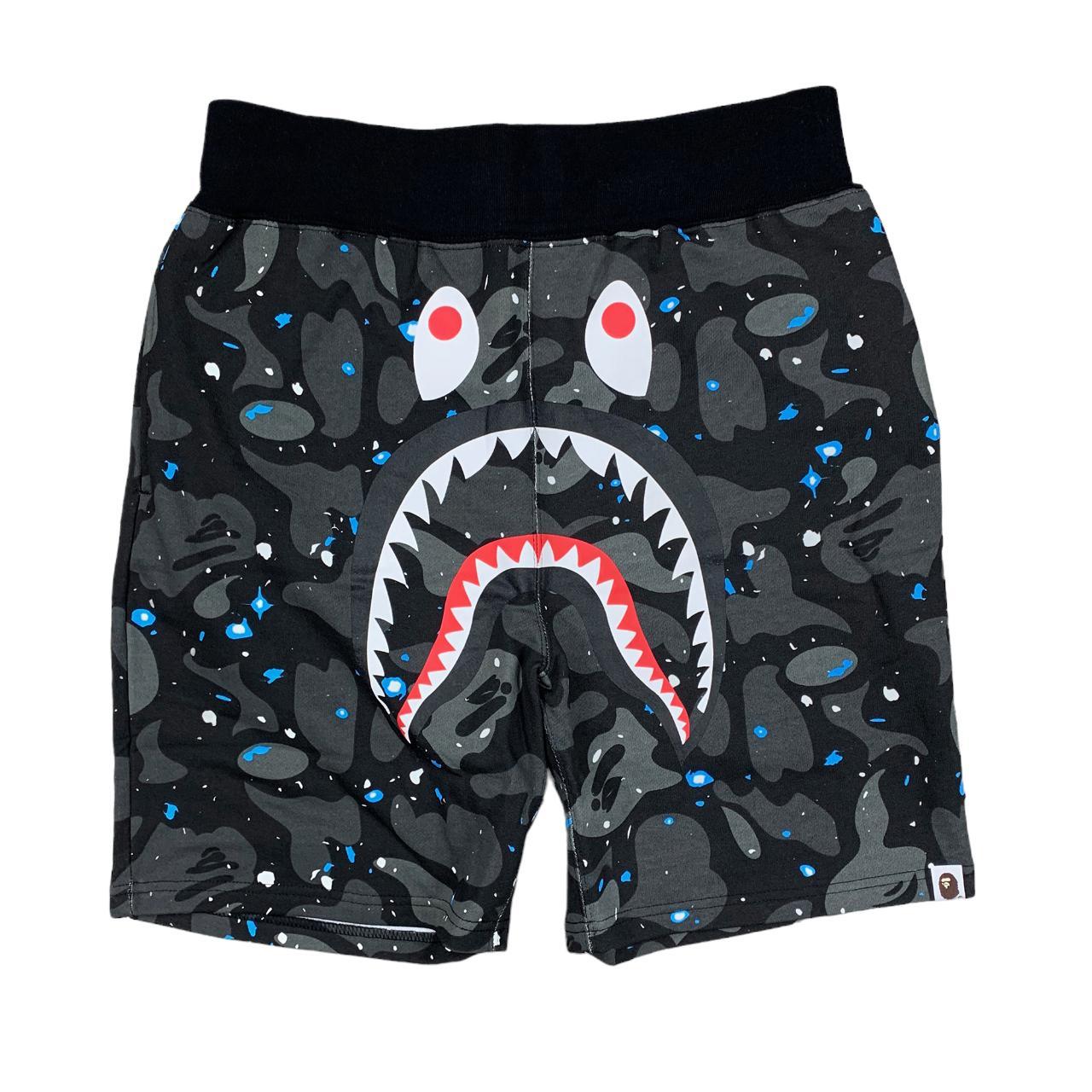 BAPE Space Camo Shark Sweat Shorts Black A Bathing. Depop