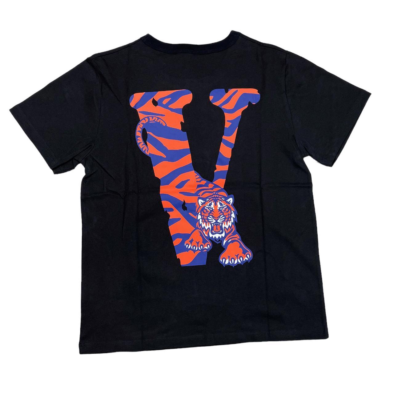 Cheapest VLONE Friends Detroit Tigers Blue & Orange on Black T-shirt