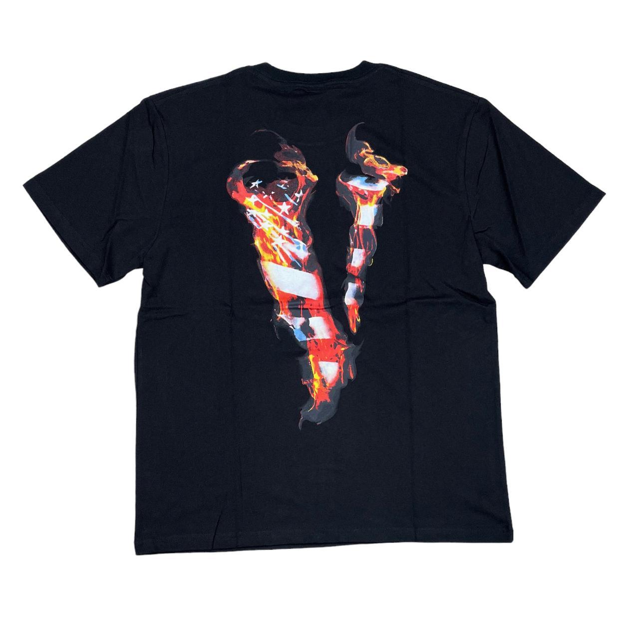 Retailer VLONE Love Burning Flag Black T-shirt