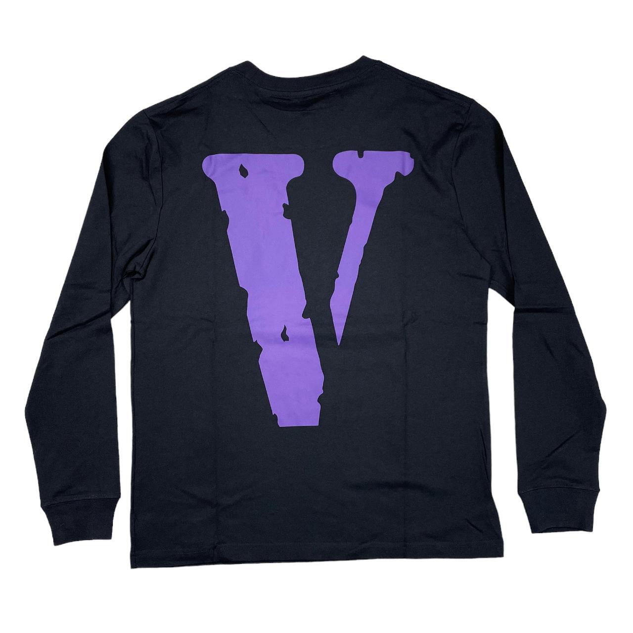 VLONE Staple OG White & Purple 2024 on Black Long Sleeve T-shirt