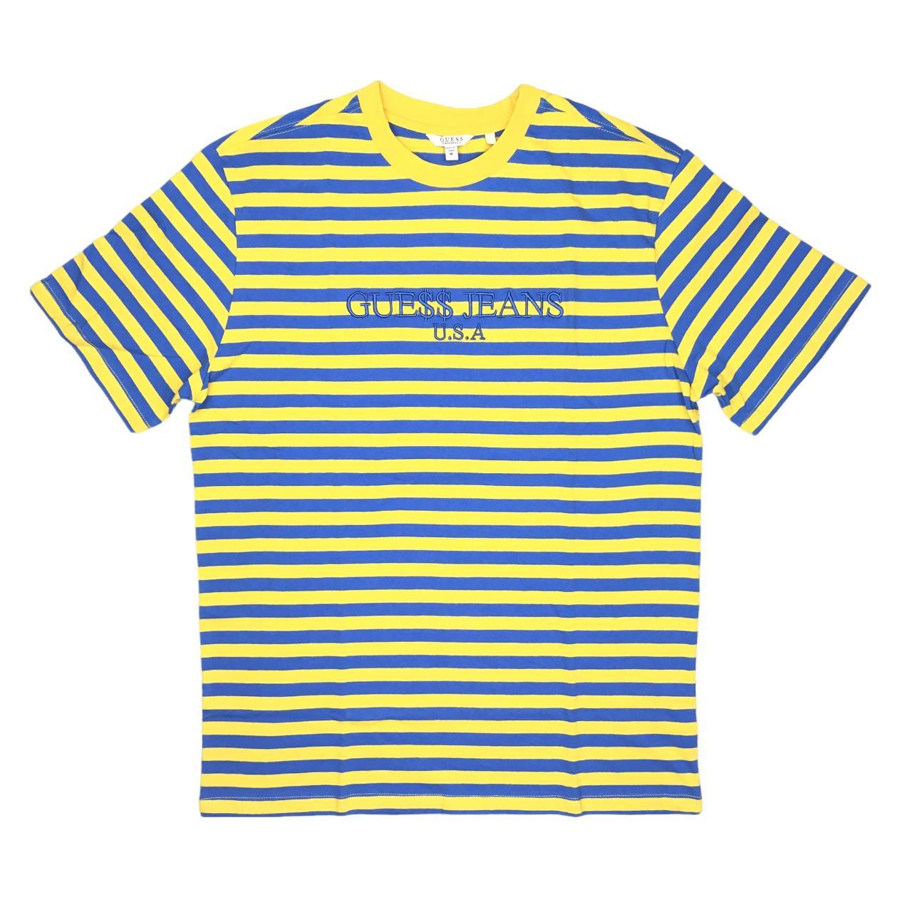 GUESS ASAP Rocky Colab cheapest Stripped Mens Blue Yellow Shirt