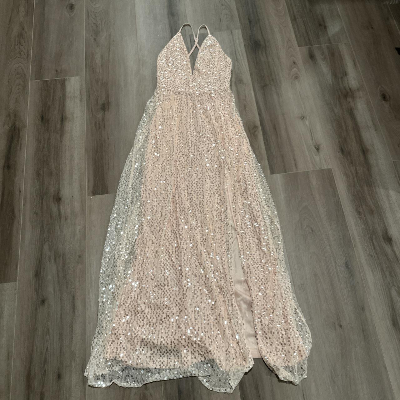 Jane ann blush pink sequin maxi dress sales