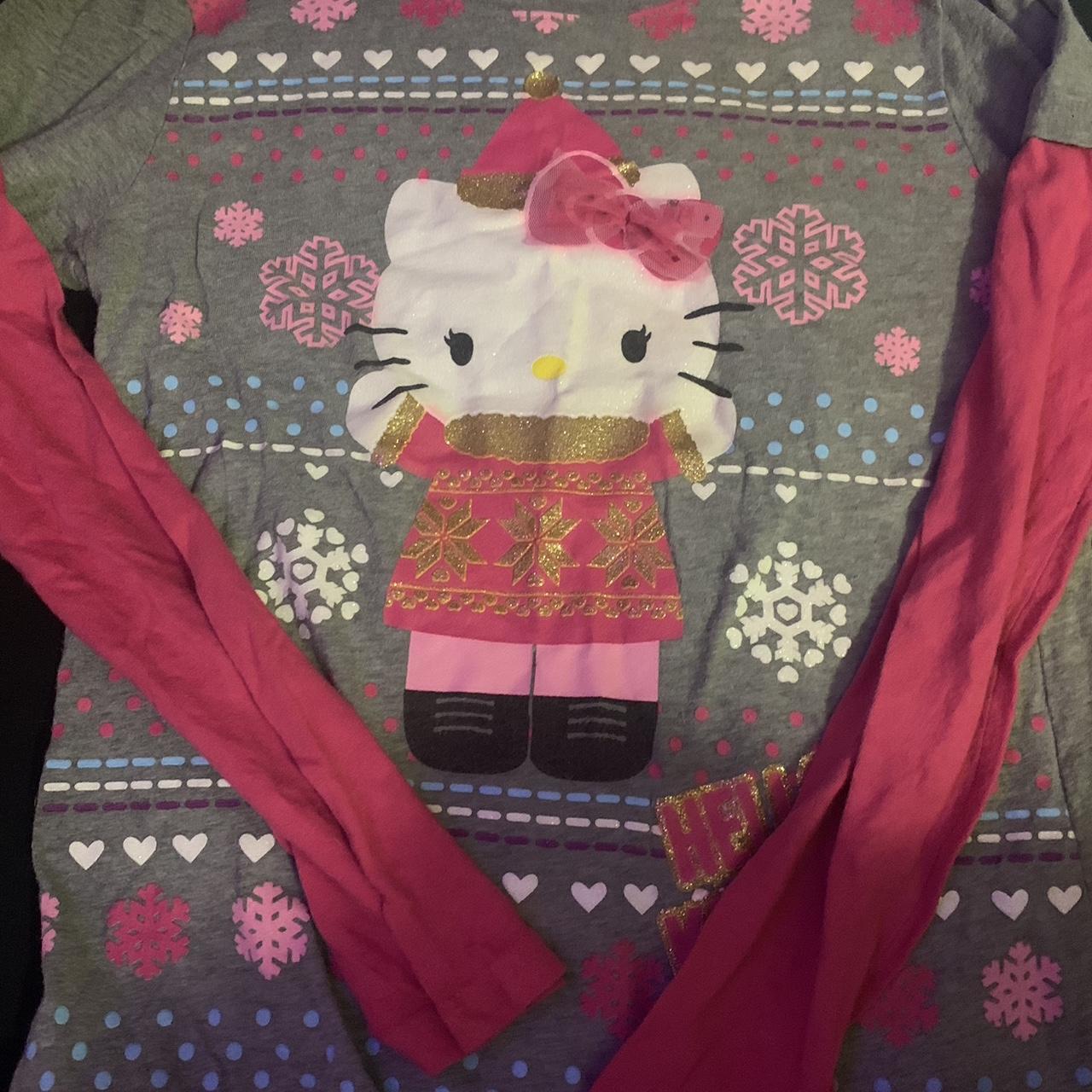 Hello kitty Christmas long sleeve XL in kids but S... Depop
