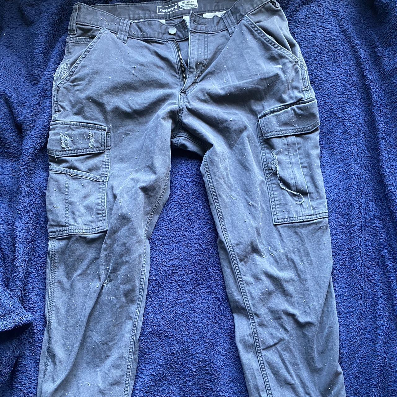 Grey carhartt cargo pants Size 32,30 A lot of... Depop