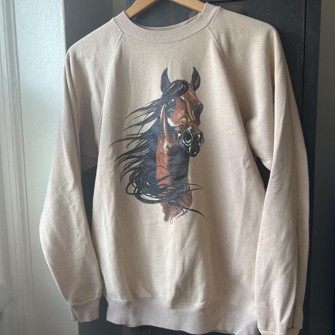 Horse sweatshirt-vintage - Depop