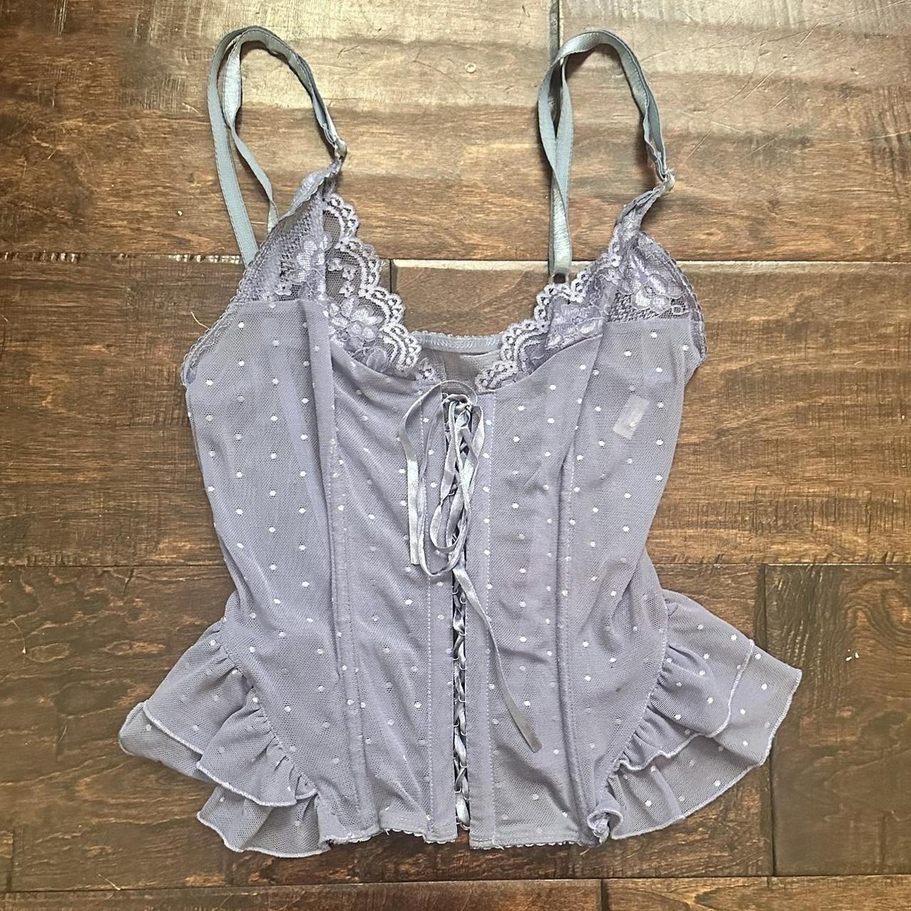 Fairy Core Lilac Corset-ish Lingerie sheer top Sooo... - Depop