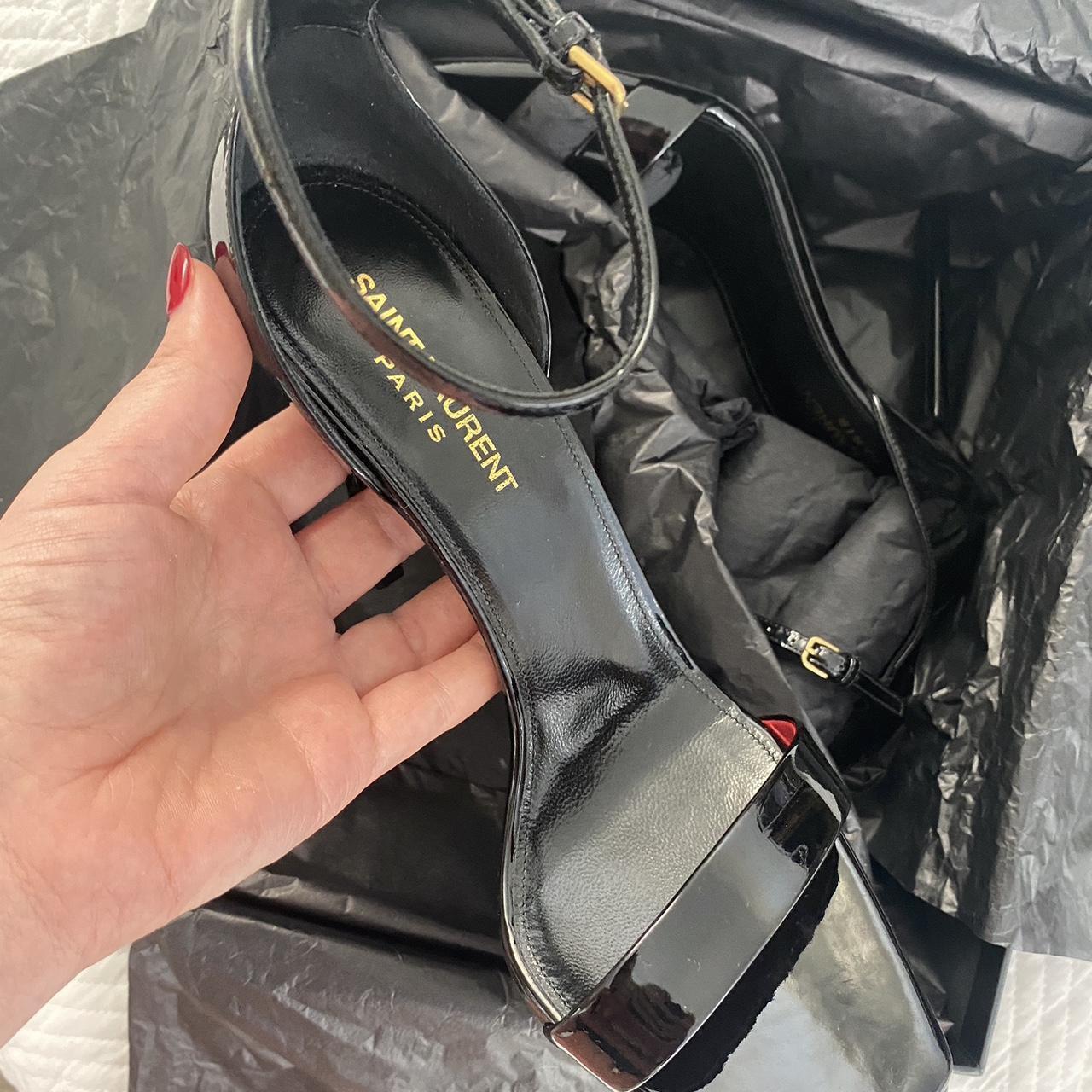 Saint Laurent Amber Heels Black Patent leather | Depop Saint Laurent Amber Heels Black Patent leather | Depop