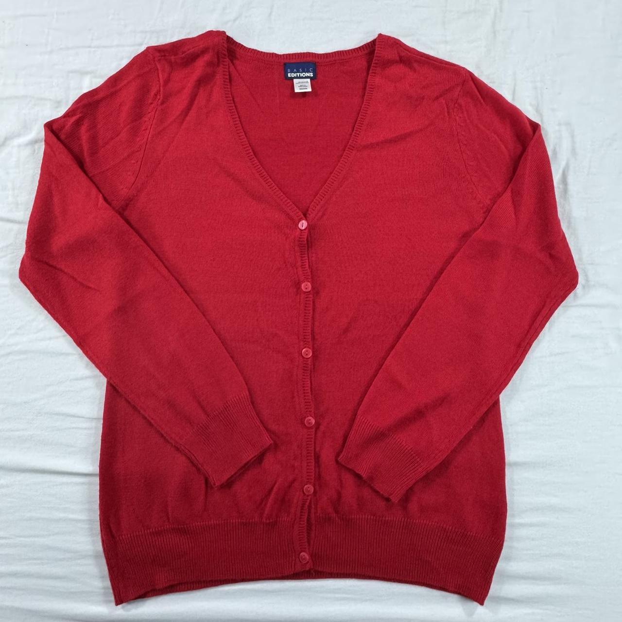 Basic Editions Women's Cardigan - Red - M – Basic… - image 1