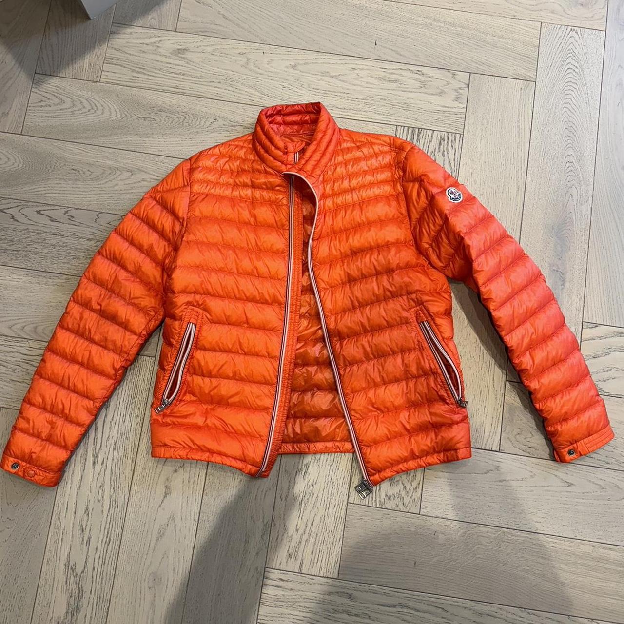 Orange Moncler Classic Puffer