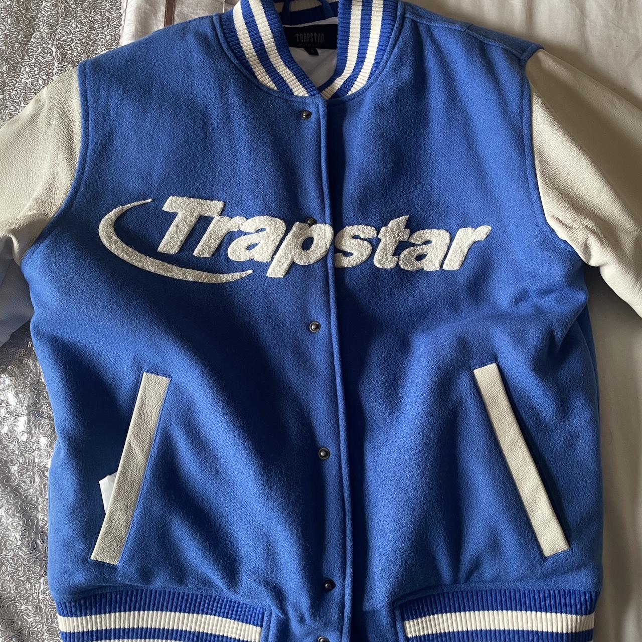 Trapstar Hyperdrive Varsity Jacket Blue Size S Only... Depop