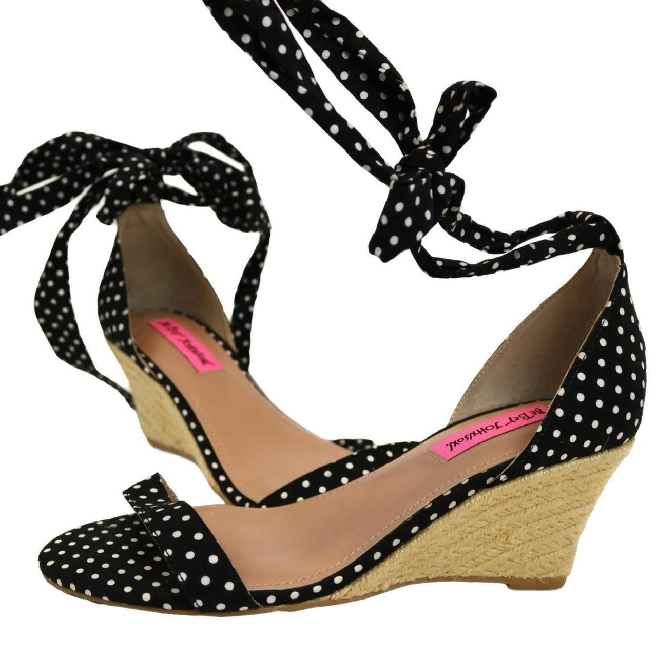 Betsey johnson polka dot sandals on sale