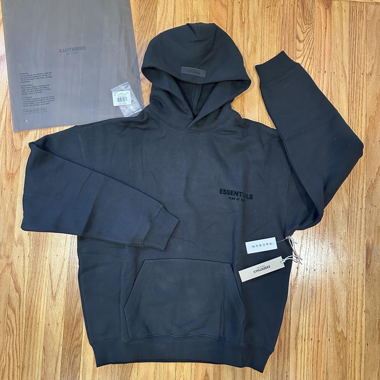 Essentials black stretch limo hoodie SS22 size... | Depop