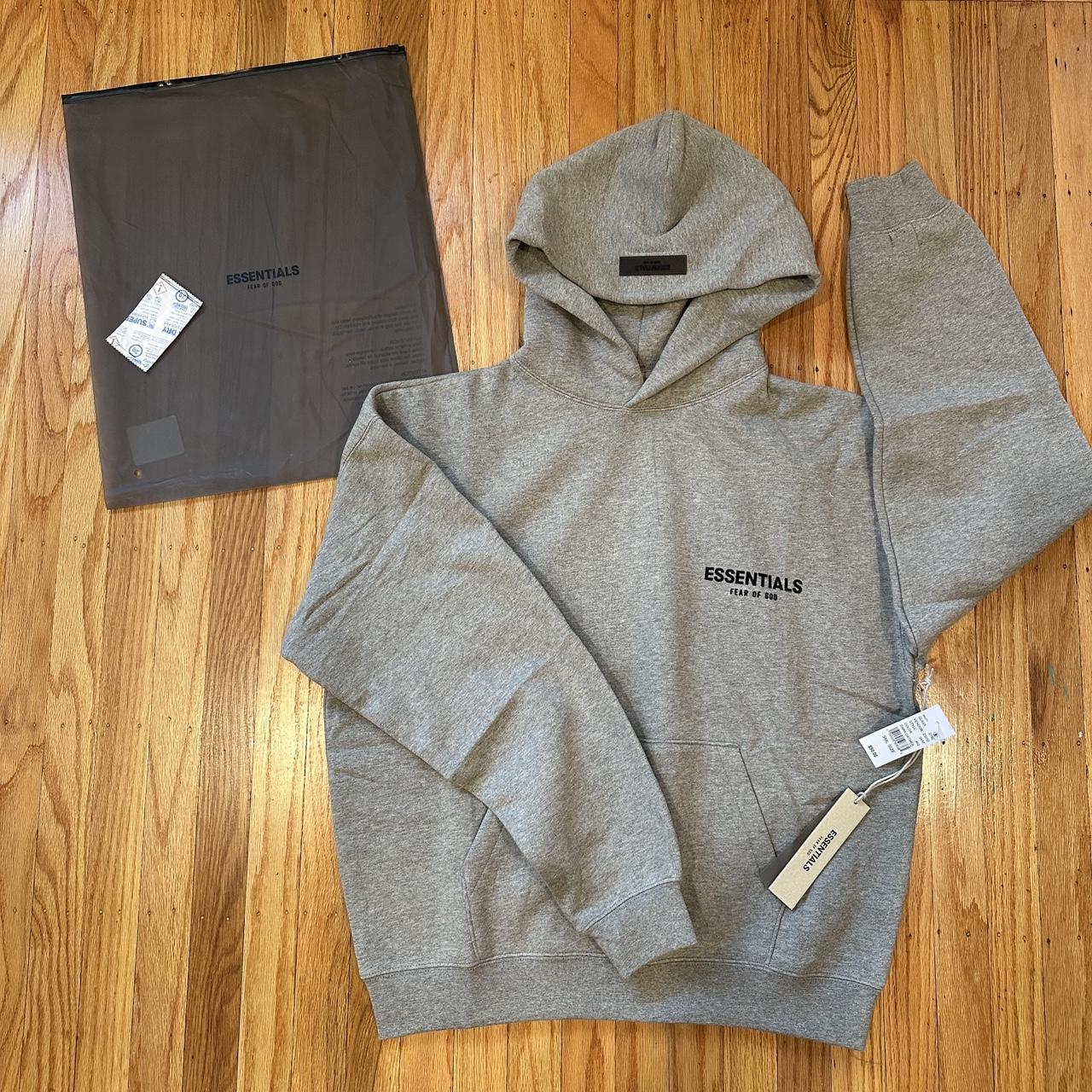 Essentials hoodie dark oatmeal size S Message me... | Depop