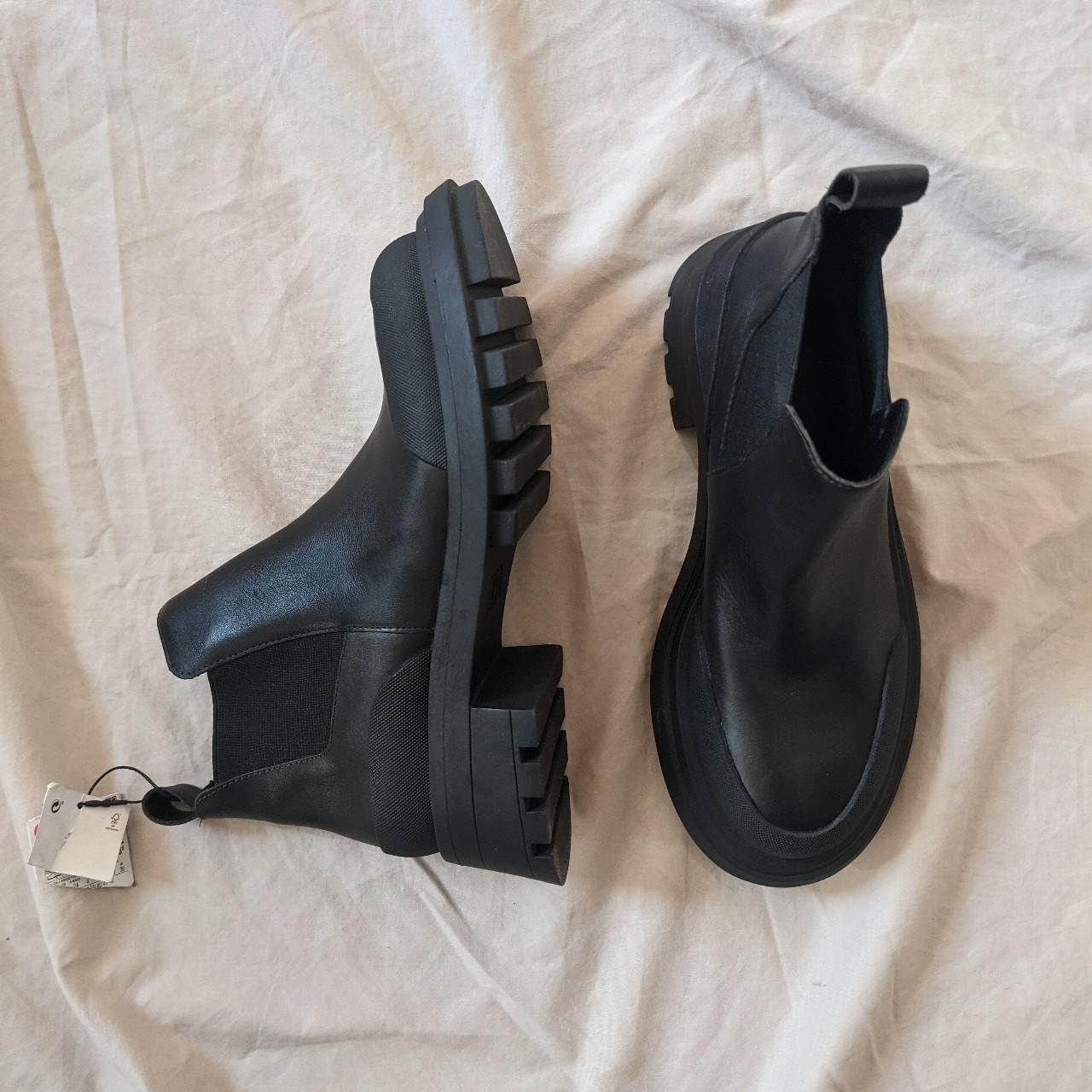 NWT Zara rubberized ankle boot in size 37, US Depop