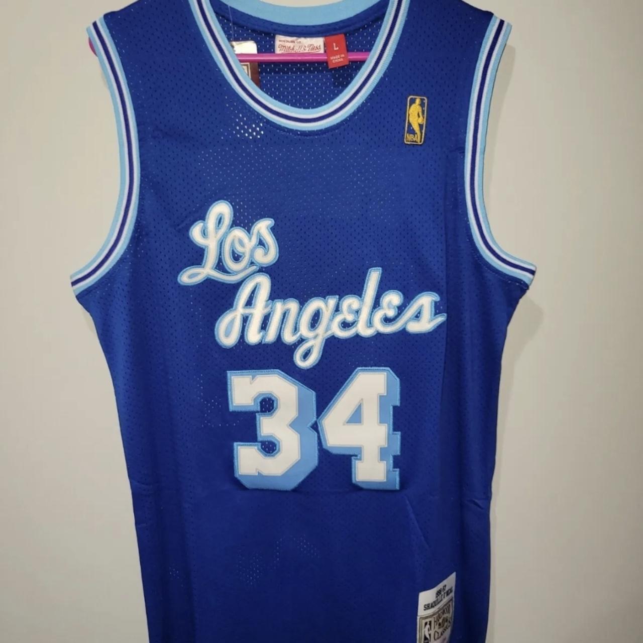 Men's Mitchell & Ness Shaquille O'Neal Light Blue/Blue Los Angeles