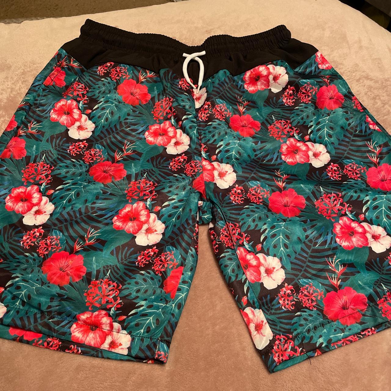Floral Boardshorts/Trunks boardshorts swimtrunks... Depop