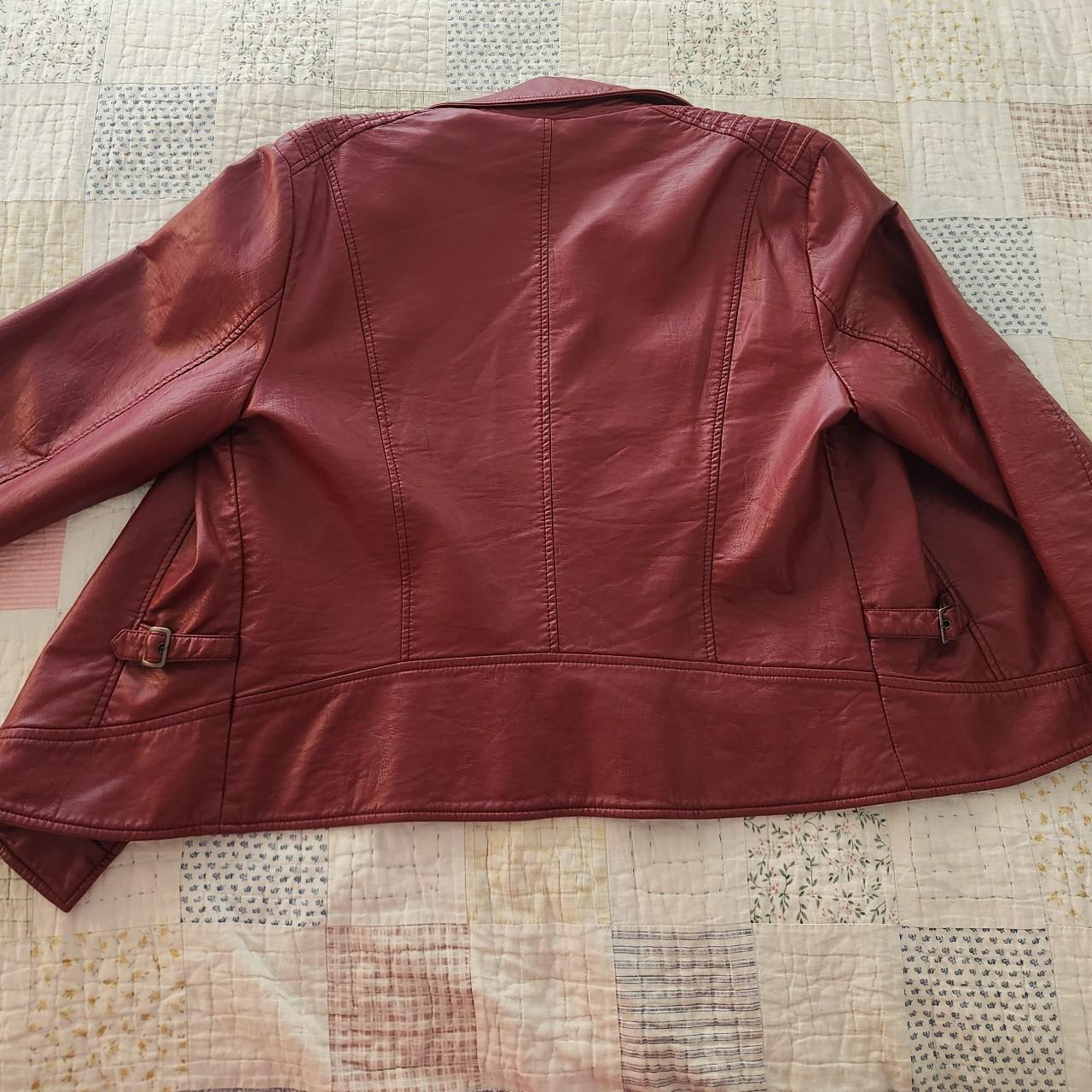 Max Studio outlet Faux Leather Burgundy Jacket